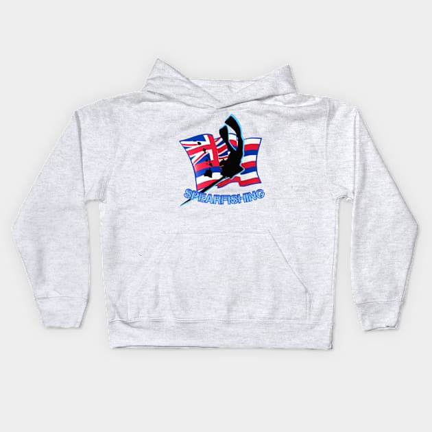 Spearfishing Hawaii Kids Hoodie by Coreoceanart